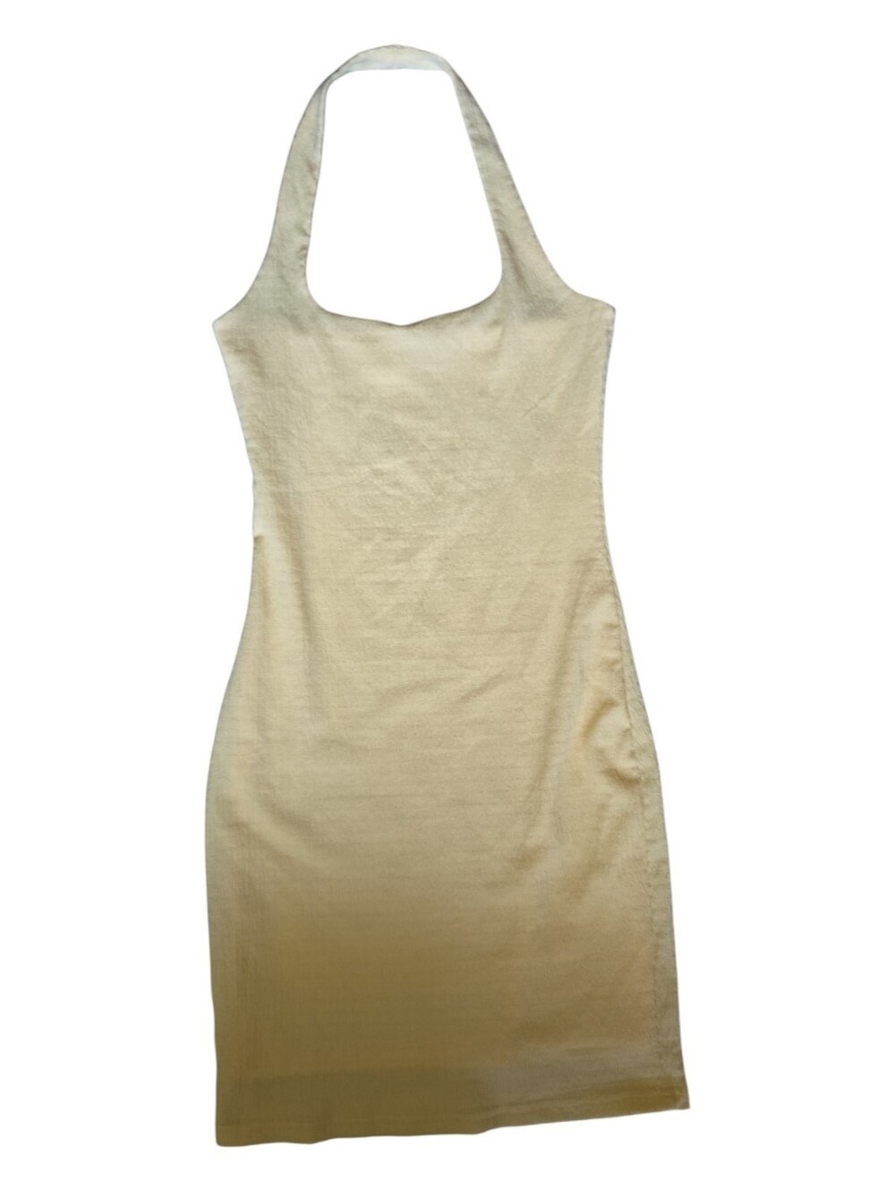 SHEIN Cream Halter Bodycon Dress